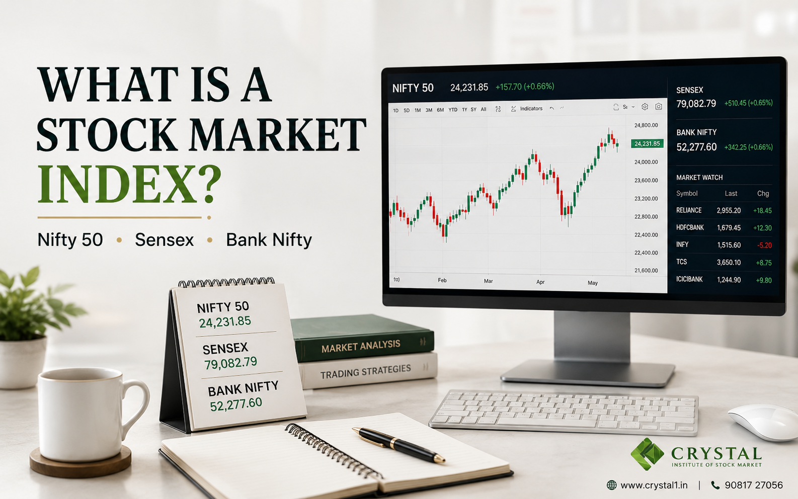 What Is a Stock Market Index? Nifty 50, Sensex & Bank Nifty Explained Simply Cover