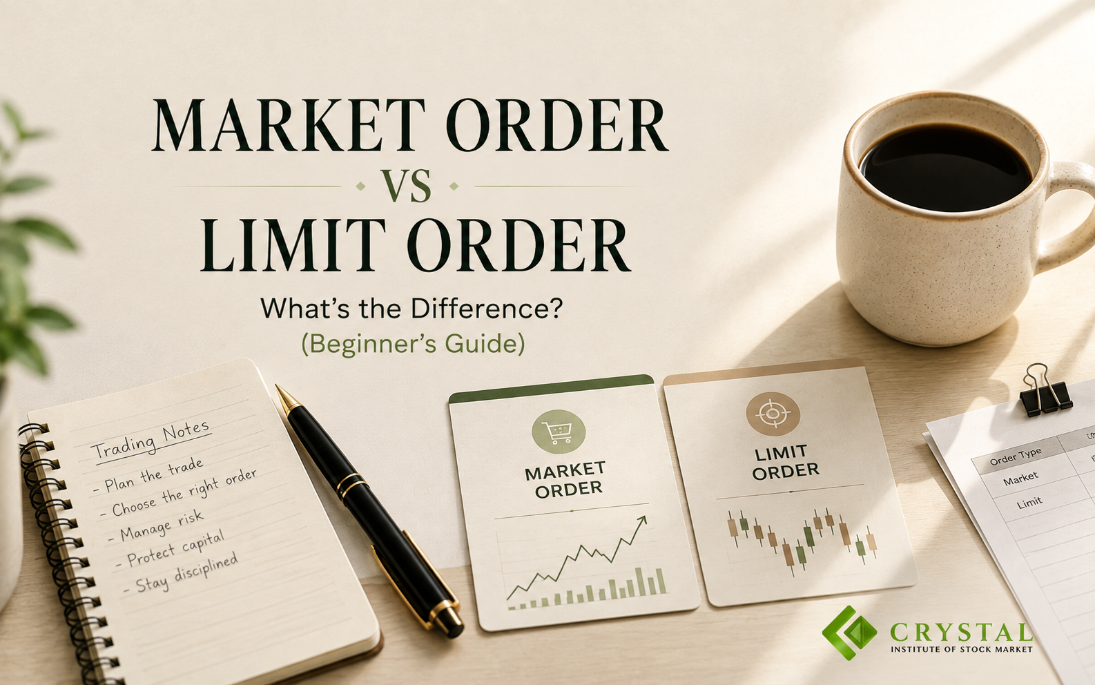 Market Order vs Limit Order: What's the Difference? (Beginner's Guide) Cover